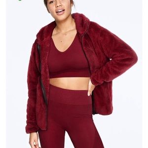 Pink Victoria’s Secret “teddy” zip up